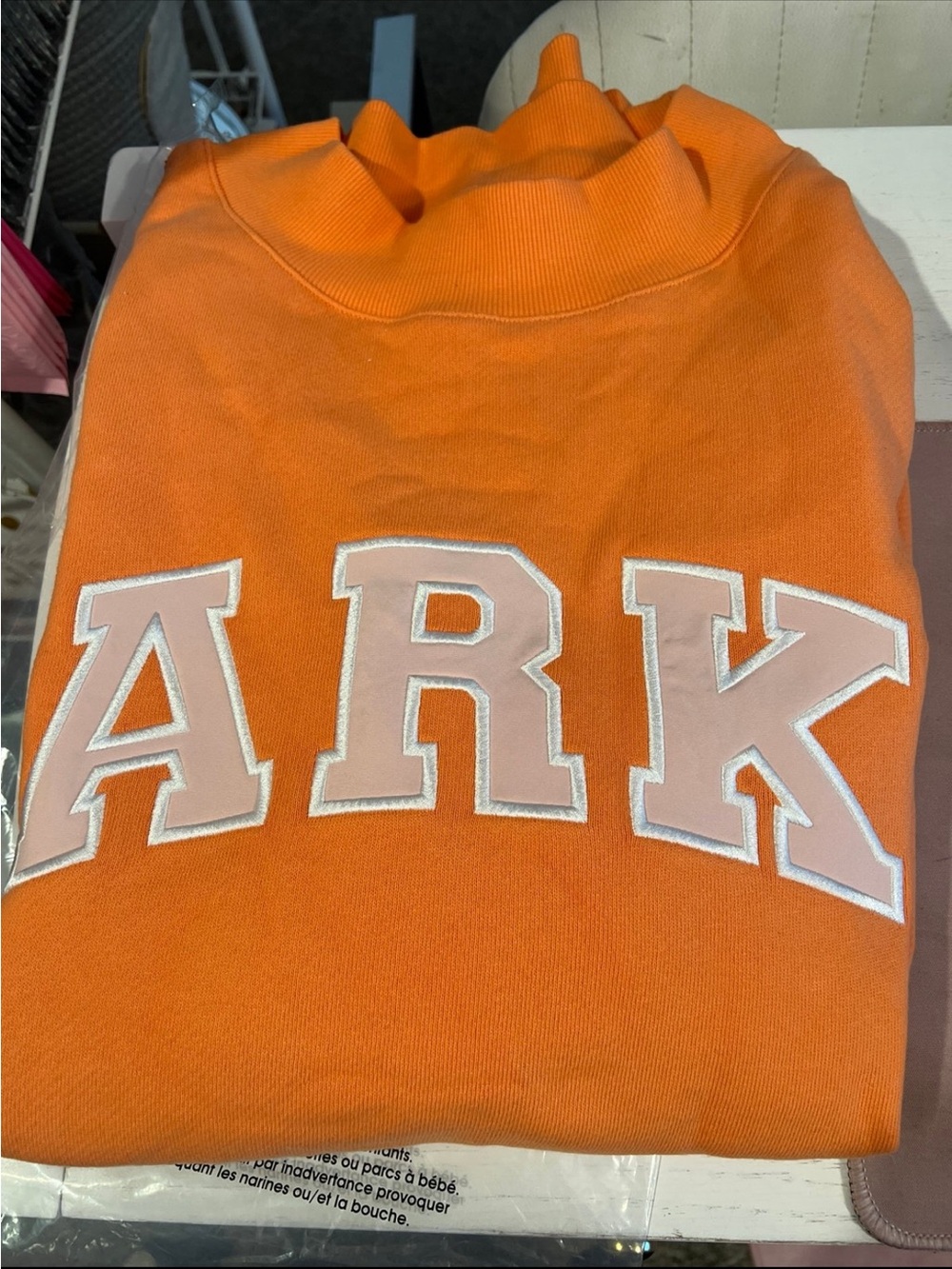 Parke Varsity Mockneck in Creamsicle XXL
